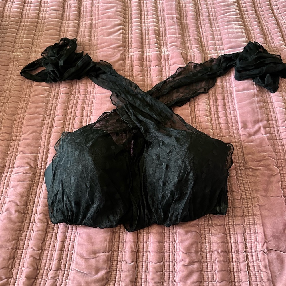 Lane Bryant 40G Swim Top/Bikini top polka dot multi-style wear.